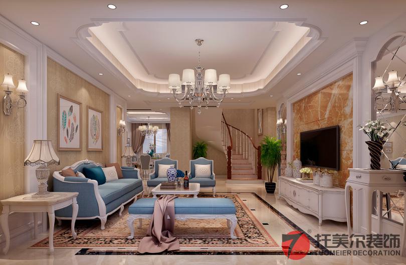 觀瀾國際200平歐式風格裝修效果圖